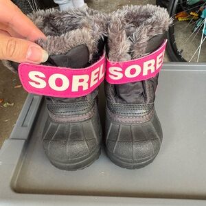 Sorel Pink and Black Winter Boots